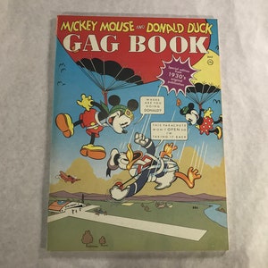 Walt Disney’s  Mickey Mouse and Donald Duck Huge Gag Coloring Book - 1937 - Mint Uncolored  1970’s release - Walt Disney