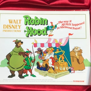 Vintage „Robin Hood“ Walt Disney Original Vintage „TITEL“ Theaterlobby Karte