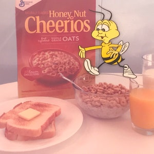 HONEYNUT CHEERIOS BEE Production Cel with Background- Matted - Original - One Of A Kind - 1980&#39;s