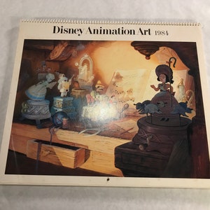 Calendrier d&#39;animation vintage 1984 - Scènes d&#39;animation classiques - Original état comme neuf