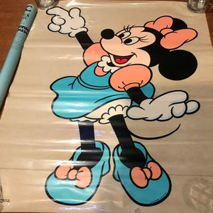 Vintage Walt Disney Minnie Mouse Huge Vinyl Wall Sticker - Vintage 1970’s - Original Vintage Release
