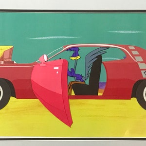 Animation Production Cel Roadrunner Setup with Matching Pencil Animation Drawing - 1960’s