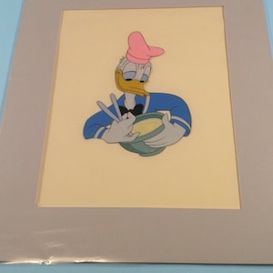 Vintage Disneyland Donald Animation Production Cel - Matted - Original Hand Inked - One Of A Kind - 1950&#39;s
