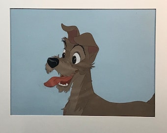 Vintage Walt Disney Animation Production Cel - Tramp  from  “ Lady and The Tramp “Vintage hand inked line animation production cel -  1950’s