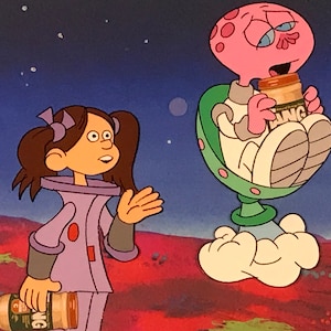 Vintage Commercial Animation Production Cels avec dessins d’animation au crayon assortis -1980&#39;s