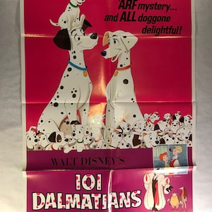 Vintage US One Sheet Original Movie Poster “ 101 Dalmatians “ Vintage 1969 Re-Release in Excellent Condition - Walt Disney