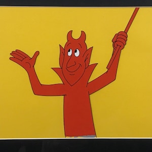 Vintage Animation Production Cel - Red Devil - with Matching Production Drawing- 1980’s
