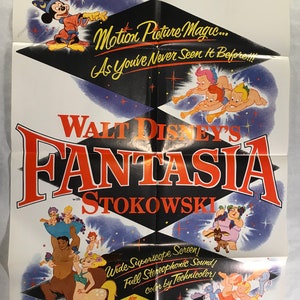 US One Sheet Original Movie Poster &quot; Fantasía &quot; Original Vintage 1959 Re-Release en Excelente Condición