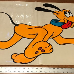 Vintage Walt Disney Pluto Huge Vinyl Wall Sticker - Vintage 1970’s - Original Vintage Release
