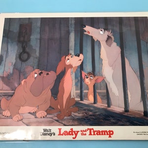 Vintage &quot; Lady and The Tramp &quot; Original Vintage Theater Lobby Karte - Vintage Film Sammlerstück