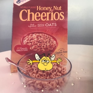 Animation Production Cel- Buzz Bee - In The Bowl Of Cheerios - With Matching Production Drawing Matted - Original - One Of A Kind - 1980&#39;s