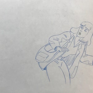 Vintage Animation Production Drawing - Superman’s &quot; Lois Lane “ Vintage 1980’s Pencil Production Drawing