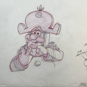 Animation Produktionszeichnung von Captain Crunch - Vintage Produktionszeichnung aus den 1970er Jahren