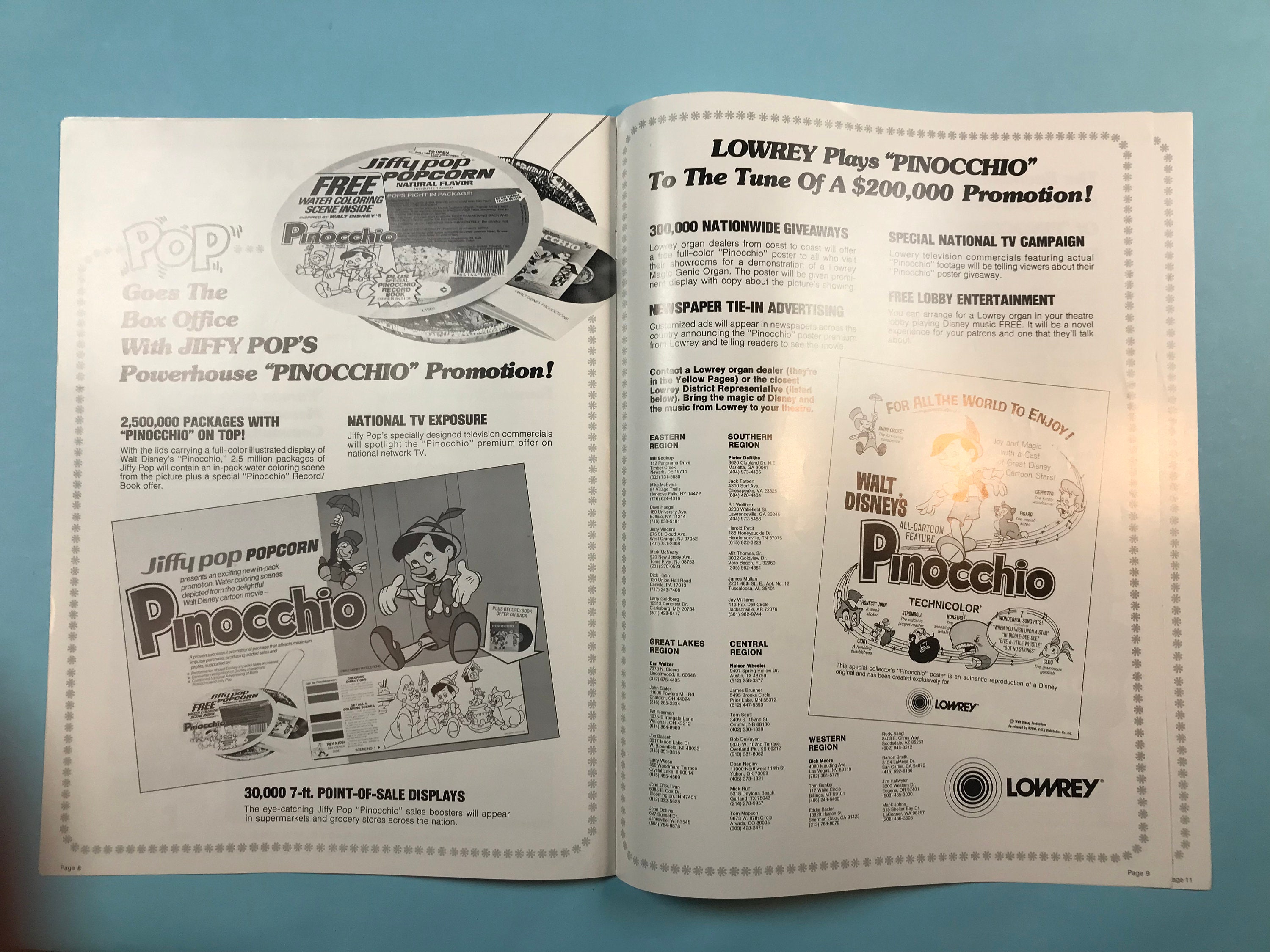 Disney’s Pinocchio Adpads, 3 Different Advertising Booklets -1978 ...