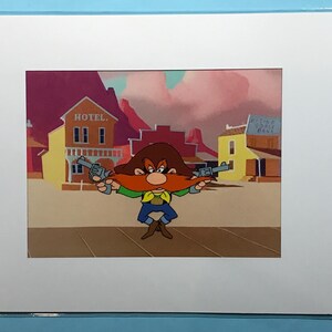 Animation Production Cel of Yosemite Sam with Color Print Background - 1960’s