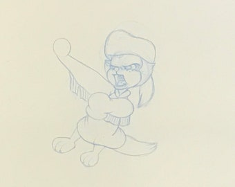 Animation Production Drawing - Don Bluth's Rockadoodle  -1990's Disney Collectible, Disney Animation