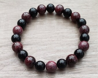 Garnet & Agate Crystal Bracelet 8mm