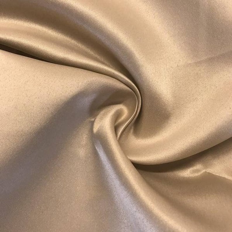 Beige Luxury Heavy Bridal Satin Fabric By The Yard Perfect Etsy