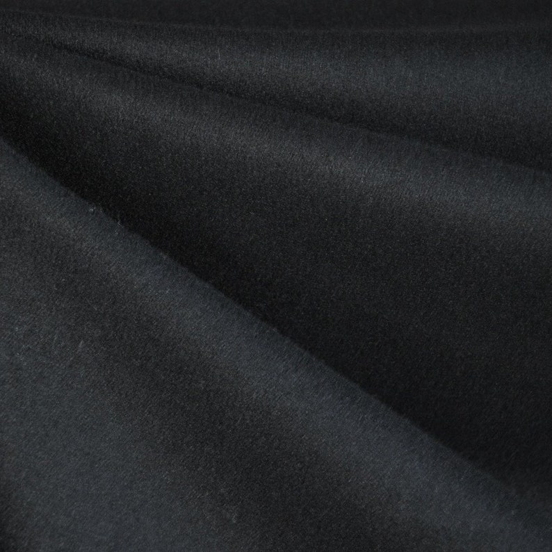 Black Wool Cashmere Coating Fabric by the Yard Italy Etsy