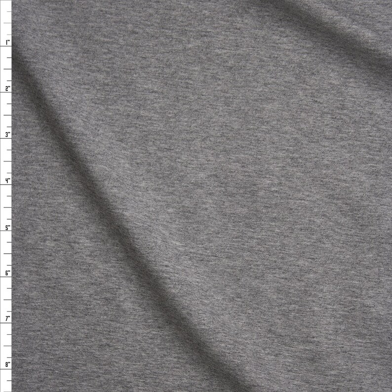 Organic Cotton Jersey Lycra Fabric by the Yard Heather Grey Etsy