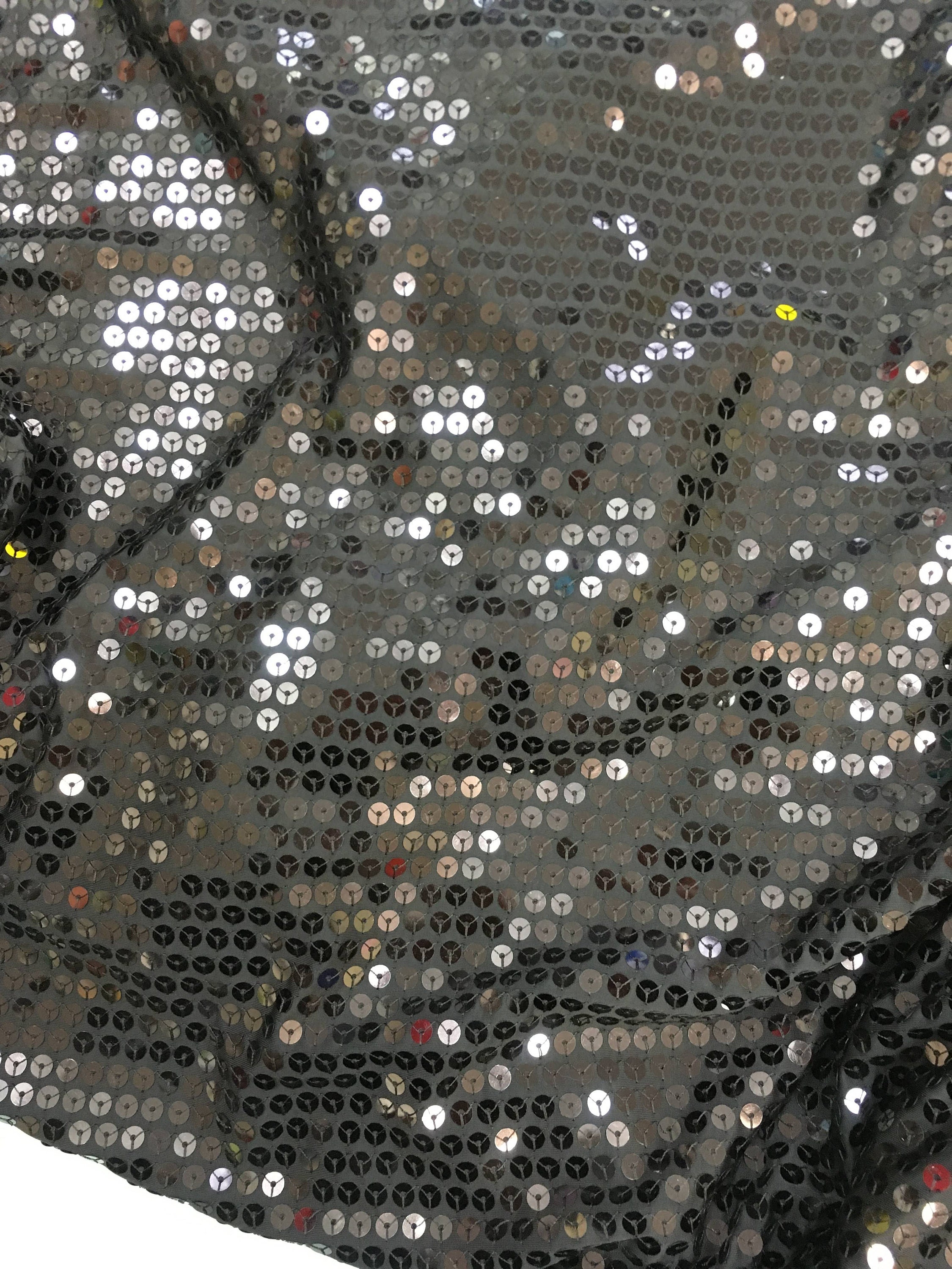 Black Luxury Stretch Sequins Fabric by the Yard Etsy Nederland