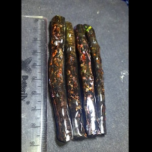 rare stick parcels 4 pcs wood fossil Indonesian Opal super color fire