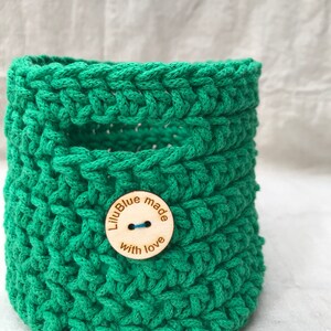 Crochet basket / storage/ green