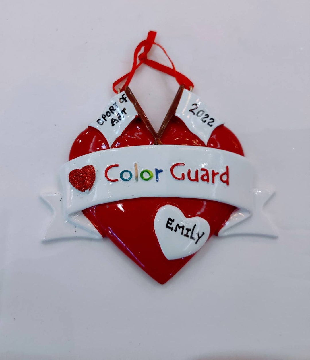 Personalized Color Guard Christmas Ornaments. Flag Ornaments Etsy