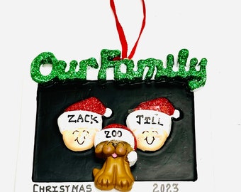 Personalized Couple Christmas Ornaments. Unique Gift For Family Members Friends Co Workers. Hand Personalized Christmas Gifts.