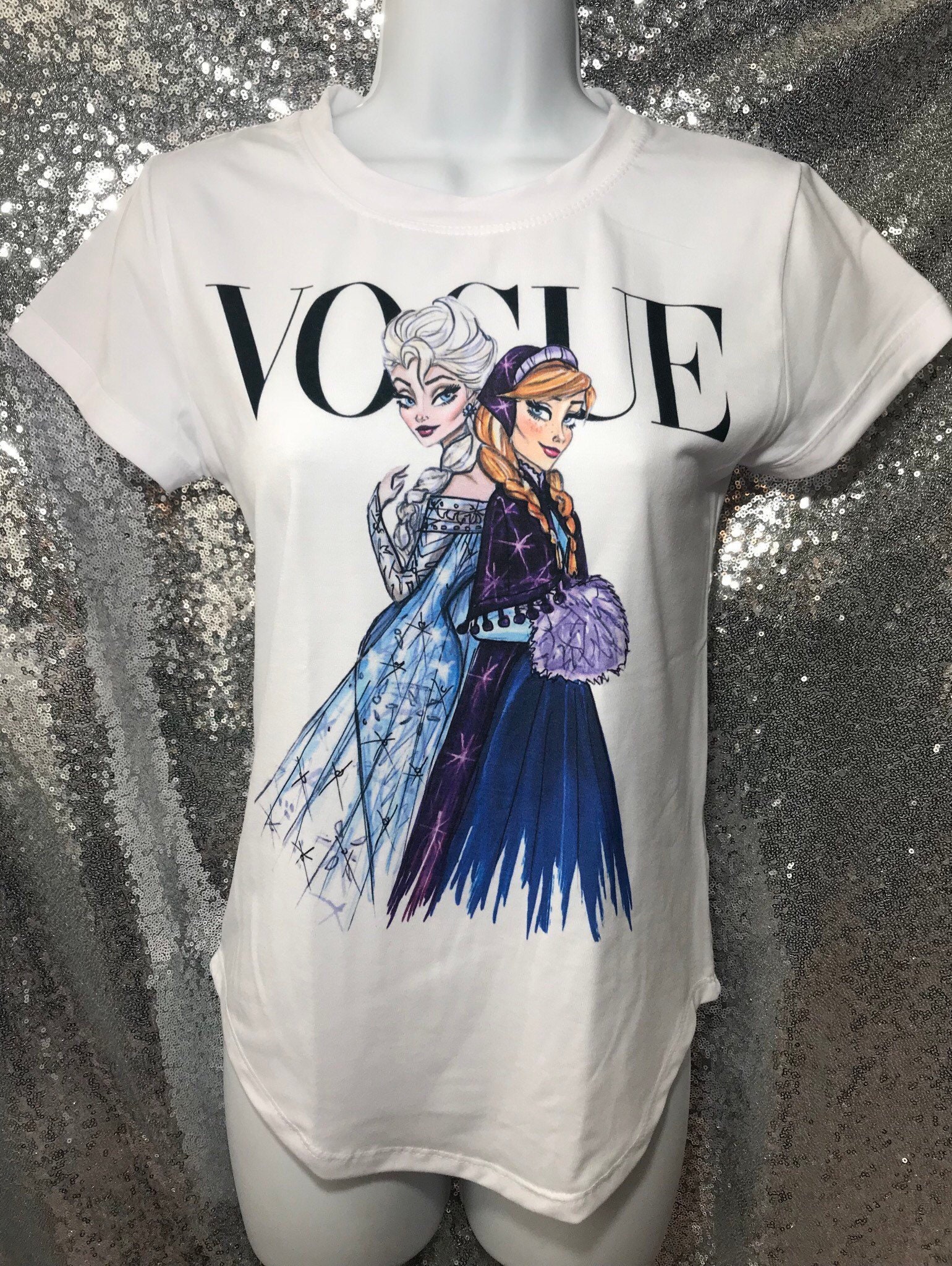 Disney Frozen Elsa & Anna white Adult fashion tshirt Etsy
