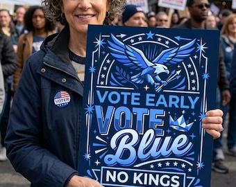 2026 Midterm Protest Art, Vote Early Digital Download, Equal Rights Rally Poster