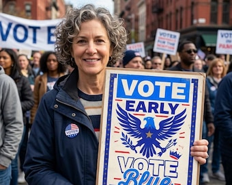 Anti-Monarchy Rally Art, 2026 Vote Early Printable, Democracy Movement Poster, Vote Early No Kings Digital Download, Political Protest Sign
