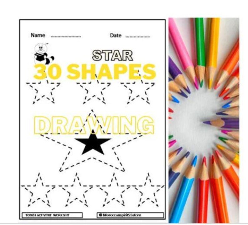 Star Shape Worksheet.pdf Preschool Shape Tracing Worksheets: 30 Basic Shapes (PDF Printable) - Etsy