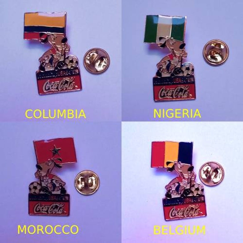 Vintage World Cup USA 94 Coca Cola Lapel Pins pin 1994 World Cup Badge Soccer World Flag Coca Cola of Soccer Championship Pins Free Shipping