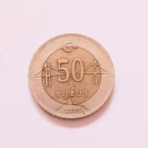 Turkish coins Vintage Money Old pcs 50 Kurus 2009 Very Rare Old Collectable Antique Turkish Lira.