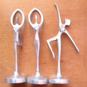 Set of 3 Metal Gymnast Sculptures Female Gymnastics Statues, Artistic Women in Sport Decor