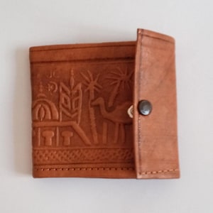 Cartera de cuero marroquí hecha a mano: cuero genuino marrón, cartera fina para hombre, regalo para él