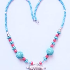 Handmade Moroccan Bead Necklace Pendant Gift, Ethnic Berber Summer Jewelry, Perfect For Women.