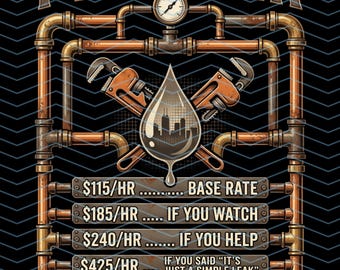 Plumber Rate Schedule PNG, Pipefitter Sublimation Design, Funny Plumbing Digital Download, Copper Pipe Clipart Transparent Background