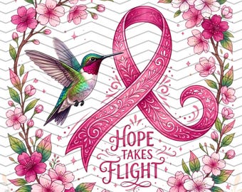 Hummingbird Breast Cancer Awareness Png - Breast Cancer Sublimation - In October We Wear Pink - Hummingbird Watercolor - Bird Shirt Png