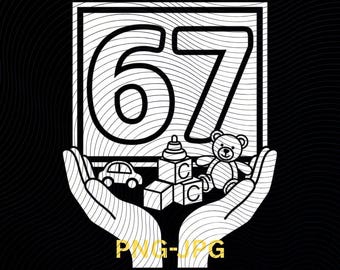Kids Gaming 67 Meme PNG, Gen Alpha Slang Design (Digital Download)