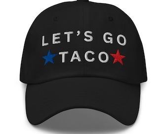 Let's Go Taco Hat: Funny Political Parody Cap with Red & Blue Stars