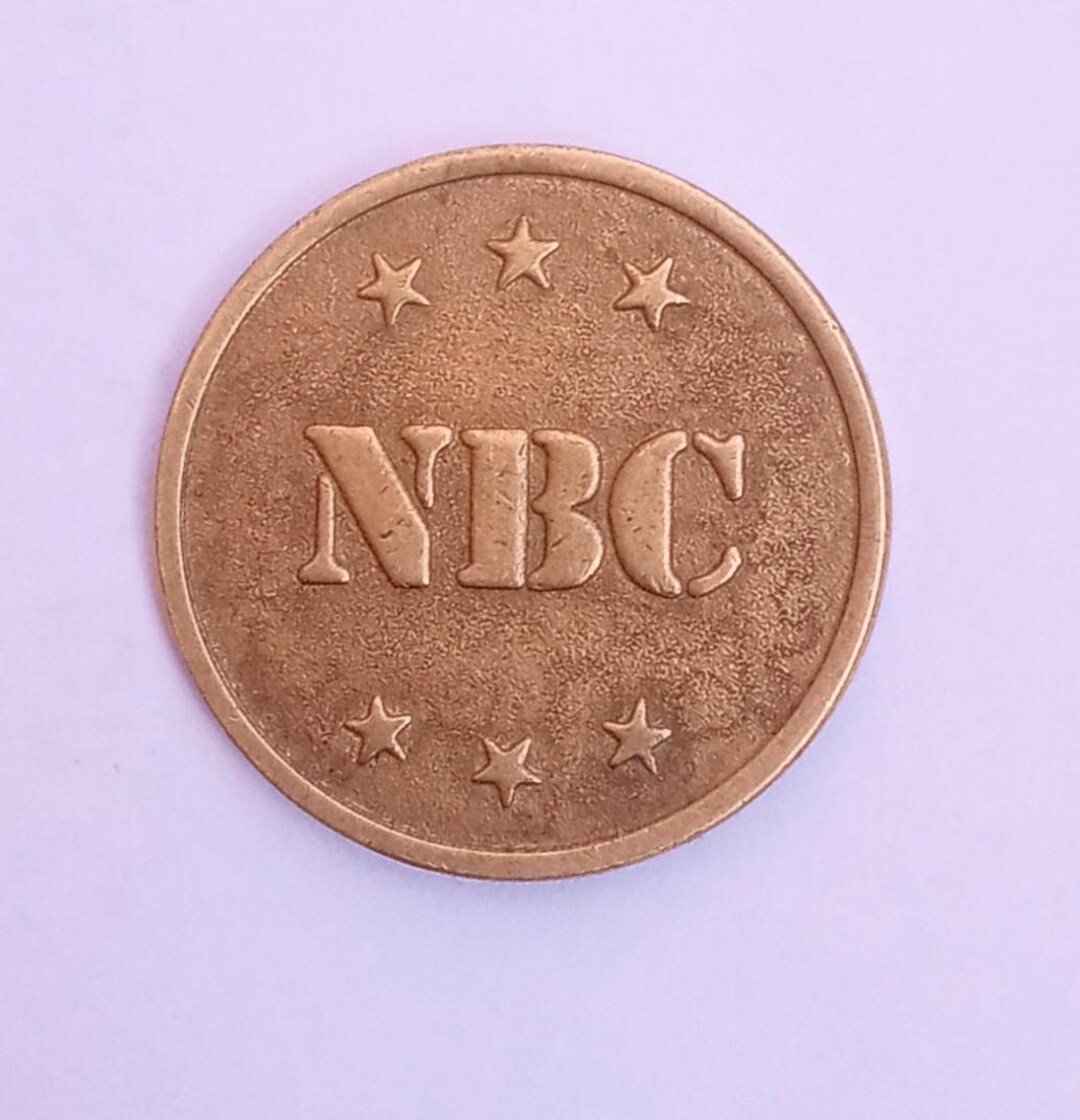 Spaceplex Coin Vintage NBC Brass Arcade Token - Numerical