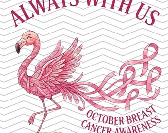 Pink Flamingo Breast Cancer Awareness Png - Breast Cancer Sublimation - In October We Wear Pink - October Breast Cancer  - Bird Shirt Png