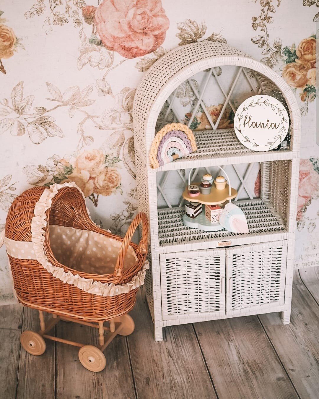 Wicker bookcase boho style vintage style handmade PREMIUM Etsy