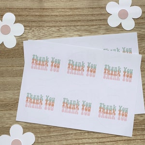 Thank you for your purchase Sticker, Thank you small Business Stickers, Groovy Thank you Stickers, Retro Style Thank you Stickers
