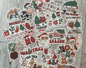 Christmas Sticker Pack, Holiday Sticker Pack, Waterproof Vinyl Sticker Pack, Freebie Sticker Pack, DIY Advent Calendar Stickers