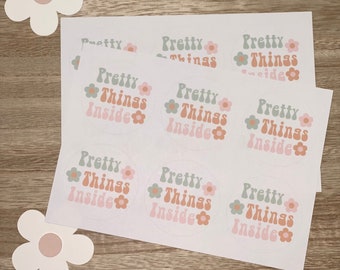 Pretty things inside business stickers, Small Business Stickers, Envelope Stickers, Business stickers for packaging