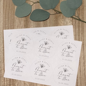 Personalized Wedding Stickers, Meant to bee Stickers, Meant to bee labels, Honey bee jar wedding stickers, Honey Jar Labels