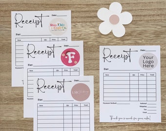 Personalized Small Business Receipts | Receipts for Small Businesses | Order Receipt Form | Small Business Invoice | 4.65x3.65in Receipts